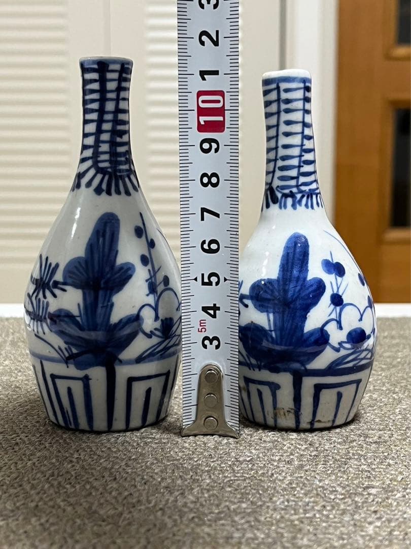 古伊万里 染付  鑑賞陶器　江戸中期　古伊万里染付蛸唐草鶴首瓶