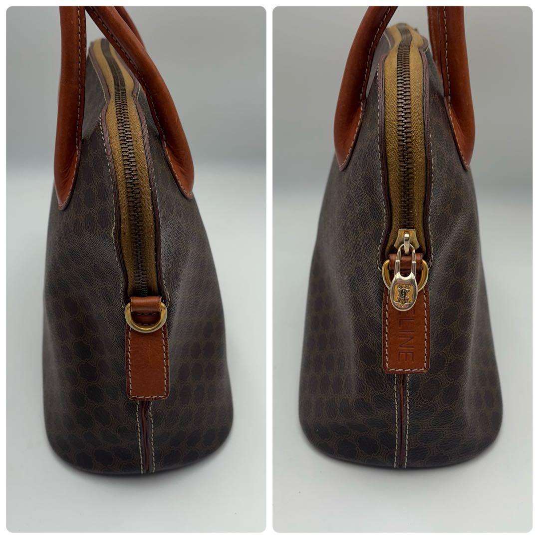 CELINE セリーヌ マカダム ハンドバッグ トップハンドル ブラウン