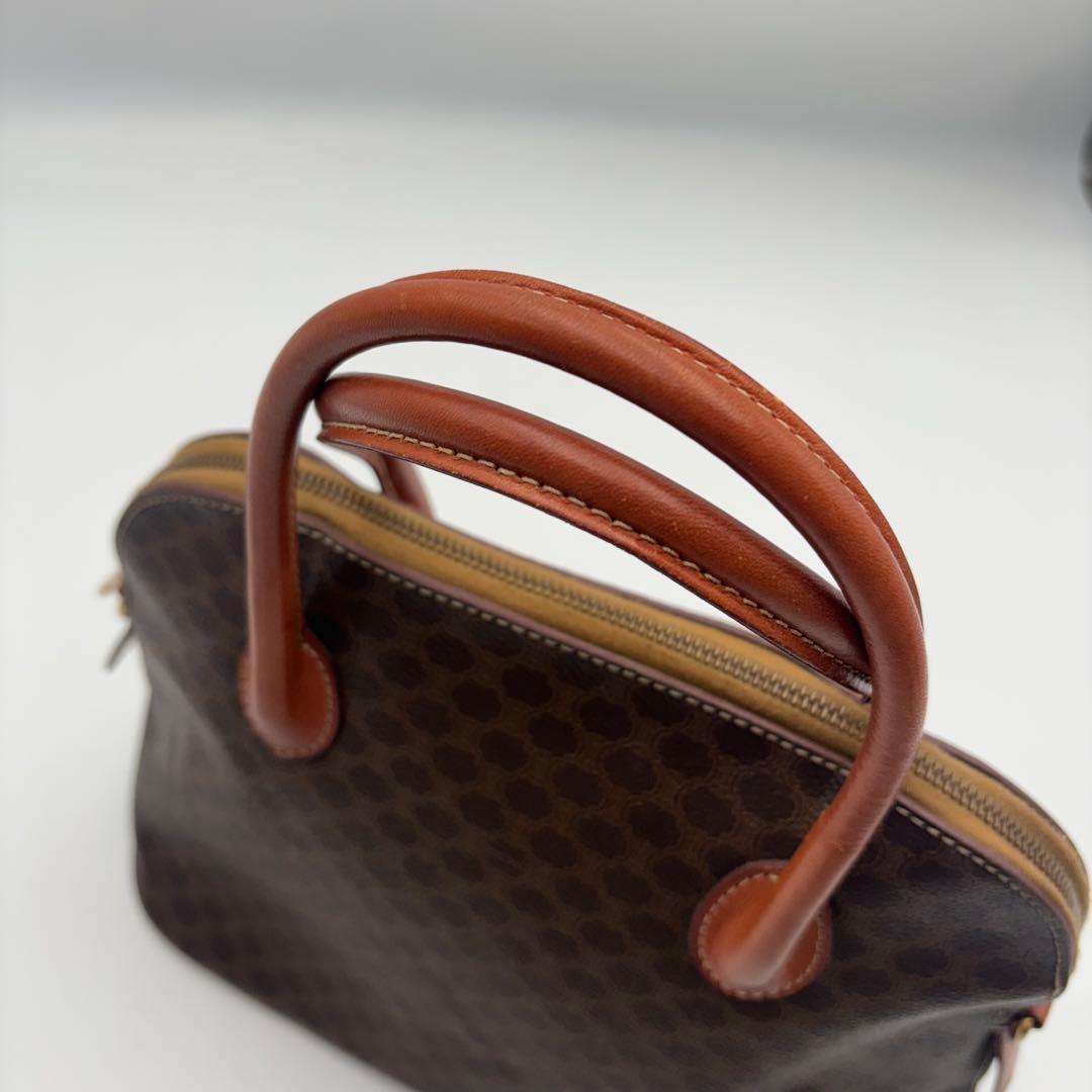 CELINE セリーヌ マカダム ハンドバッグ トップハンドル ブラウン
