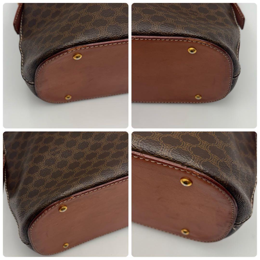 CELINE セリーヌ マカダム ハンドバッグ トップハンドル ブラウン