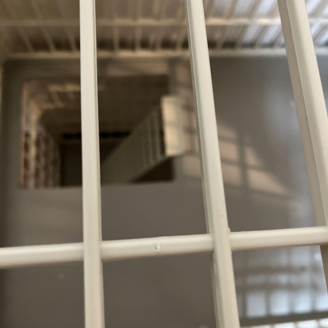 キャスター、天ドア付きキャットケージ2段○プラスチック、樹脂製