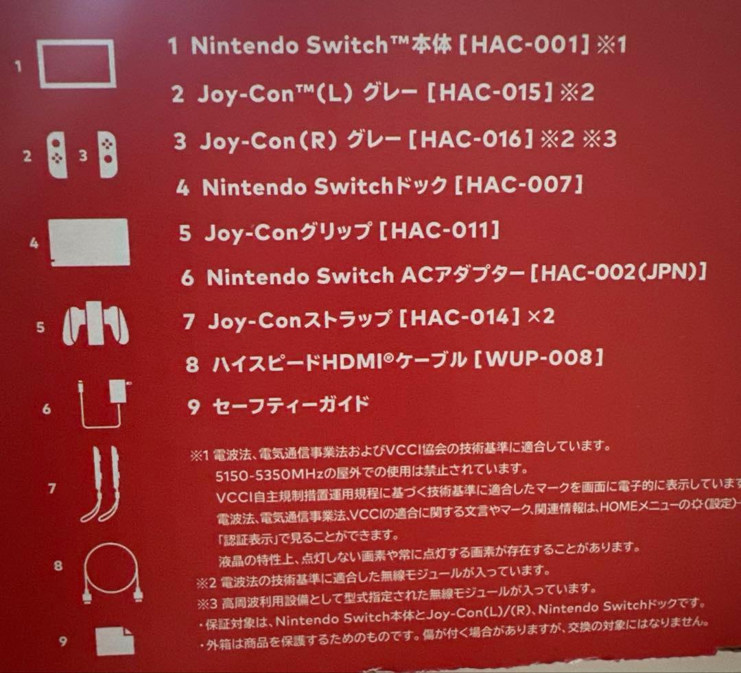 Nintendo Switch 本体 グレー　ストラップ未使用