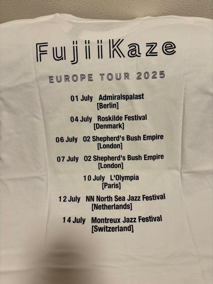 藤井風 fujiikaze EUROPE TOUR 2025 Tシャツ - メルカリ