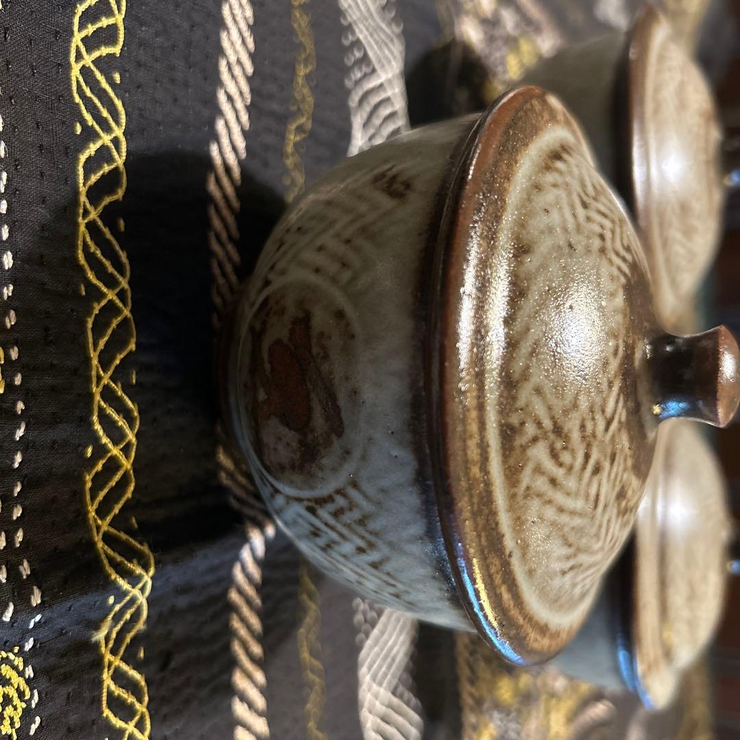 島岡達三地釉象嵌縄文汲出揃え