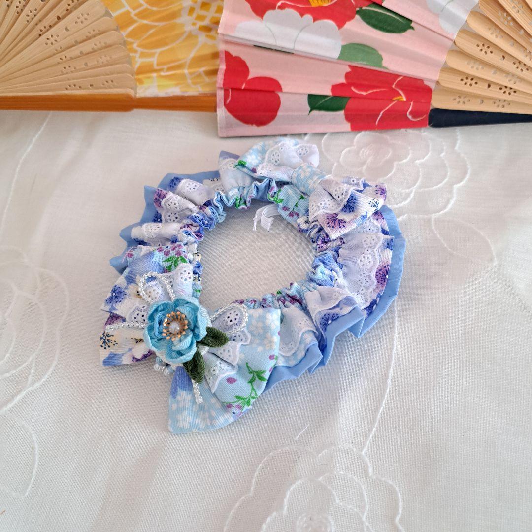 ひな祭り短毛シュシュ(えんじ)わんちゃん猫ちゃん用