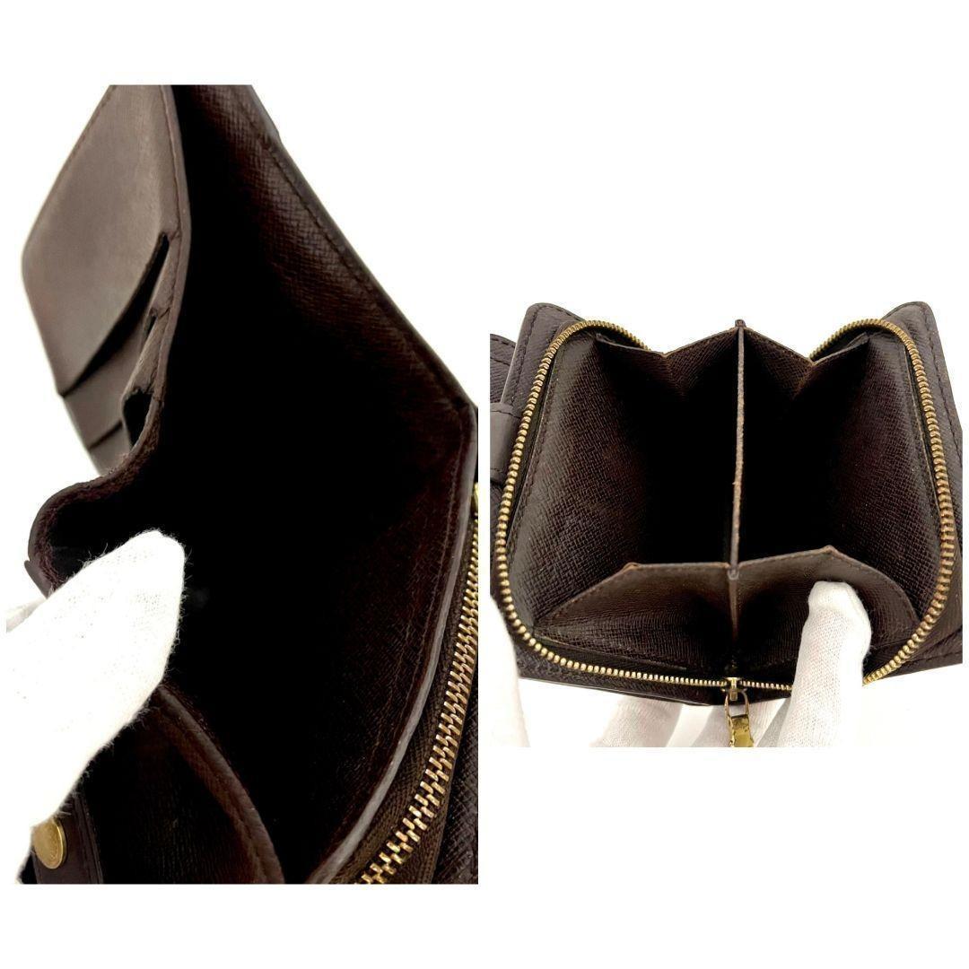 ✨極美品✨ルイヴィトン❣ダミエ コンパクトジップ ファスナー 折財布 ブラウン