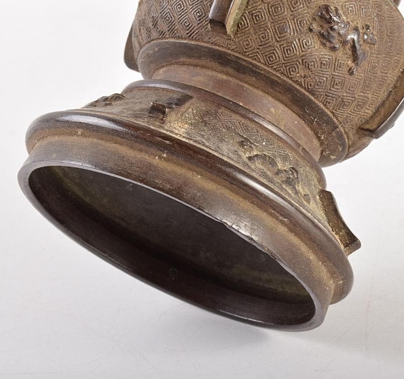 中国　古銅宣徳銅　神獣雷文瓢　M　R4924