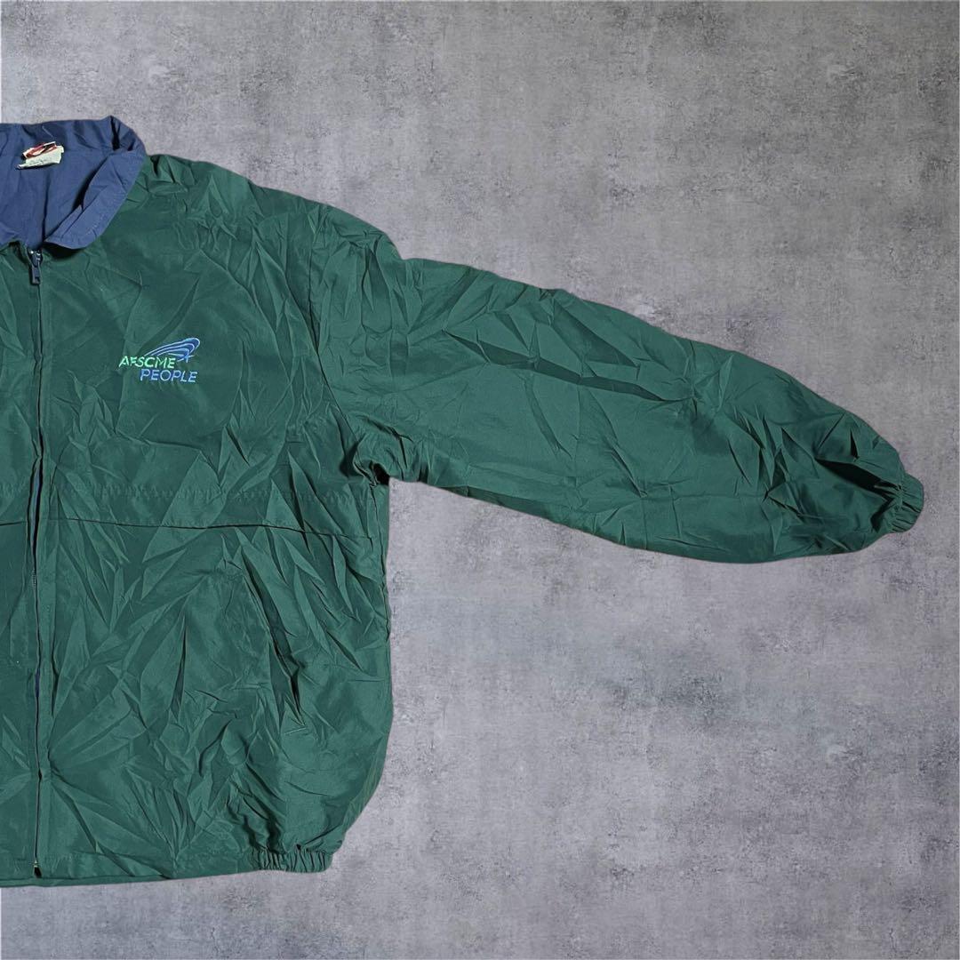 90sUSA製UnionLineナイロンジャケット企業ロゴ刺繍短丈緑L~XL - メルカリ