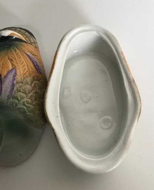 ◇フランスアンティーク｜ピューター製アヒル小物入れセット手作り小鳥