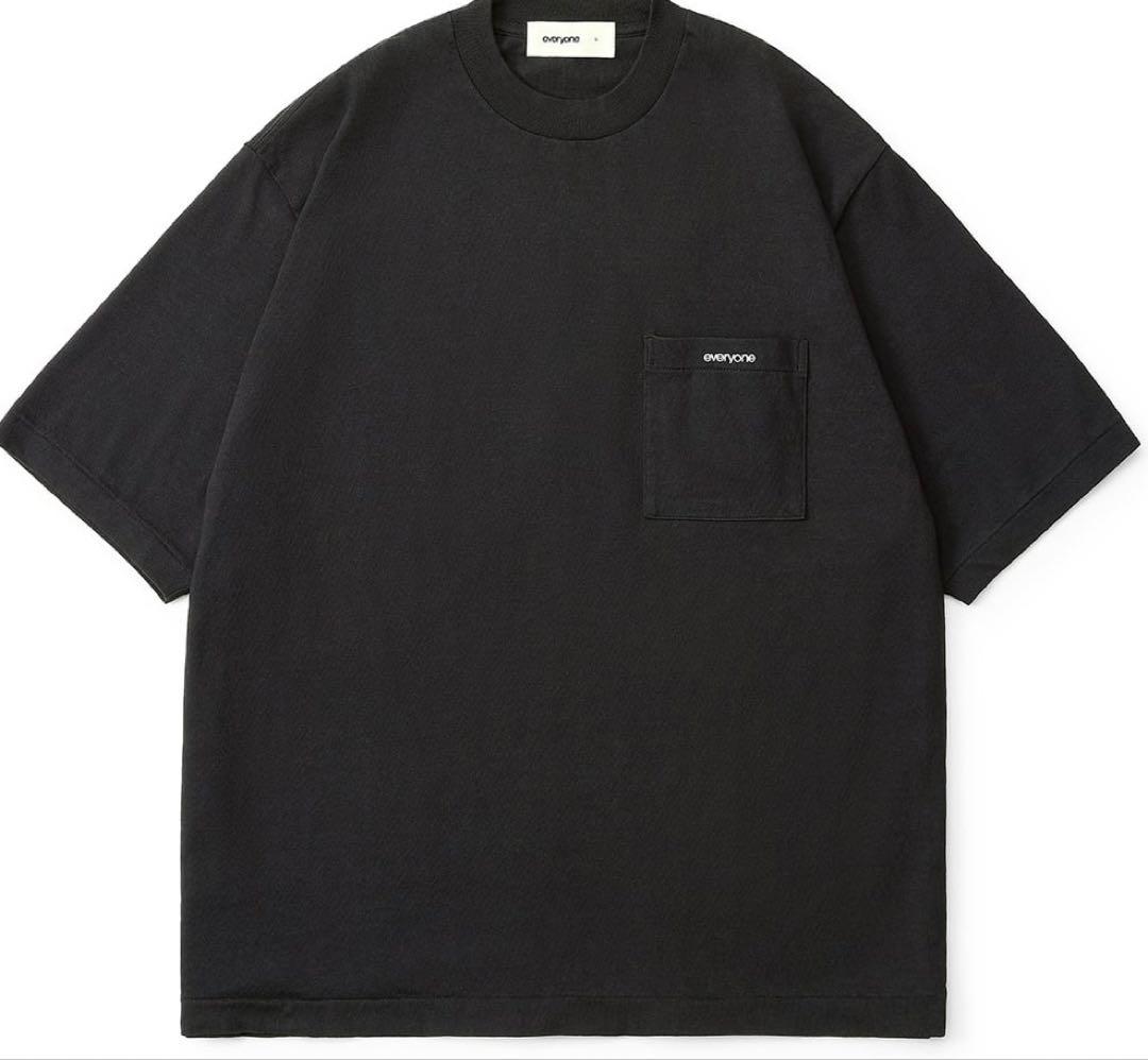 everyone ブラック ポケットTシャツ everyone ブラック Tシャツ ポケット付き