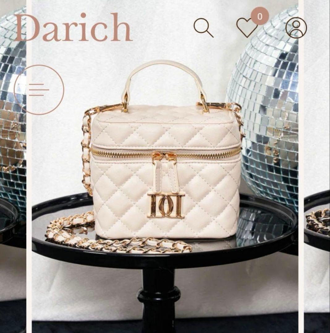 ダーリッチ キルティングスクエアミニバッグ　IVO アイボリー