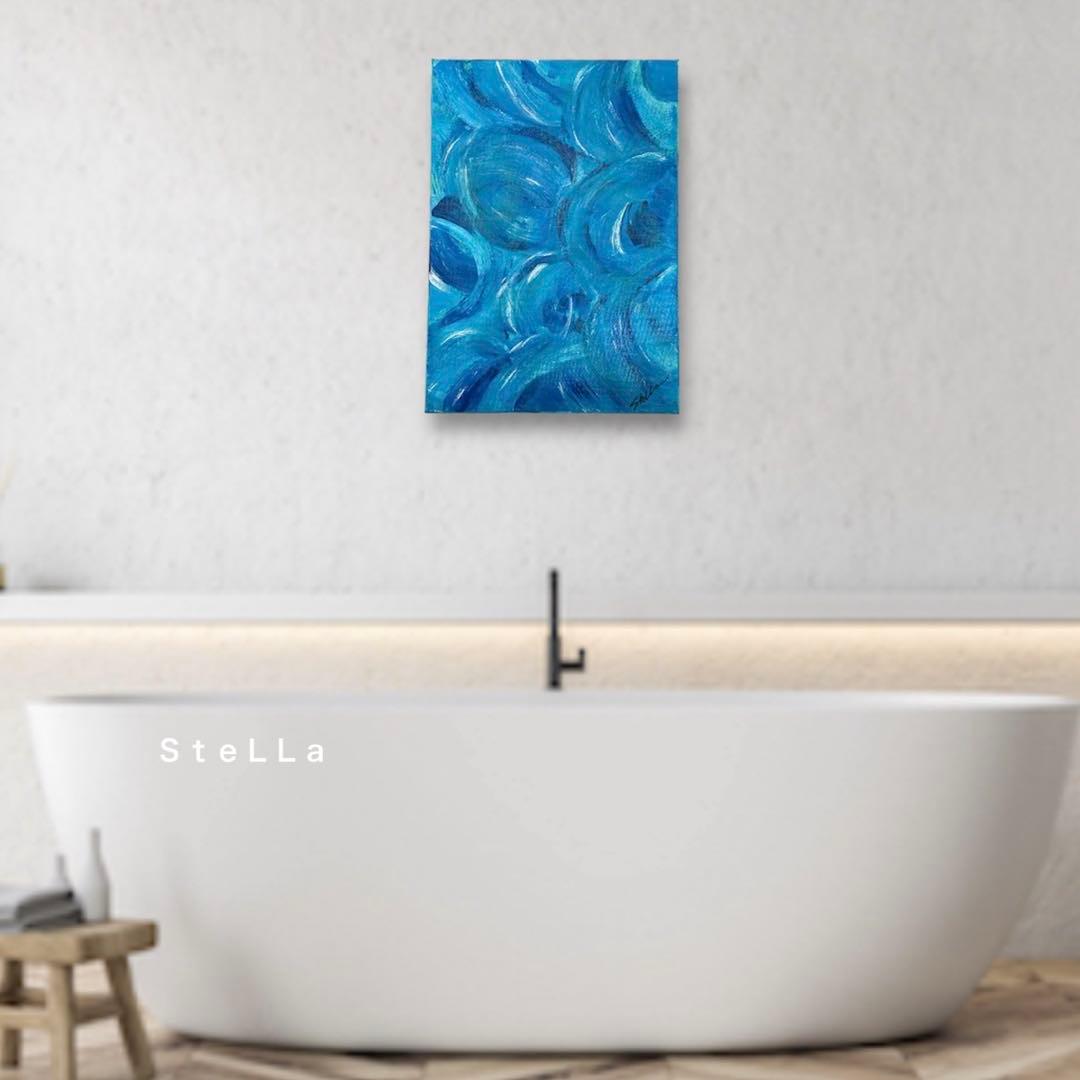 モダンアート　現代アート　ブルー　抽象画　北欧アート　北欧　スタイリッシュ　絵画