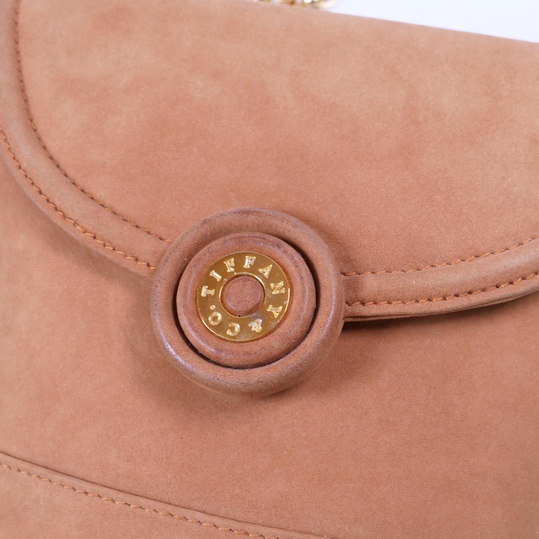 美品✨ティファニー チェーン ショルダーバッグ スエード サークルロゴ