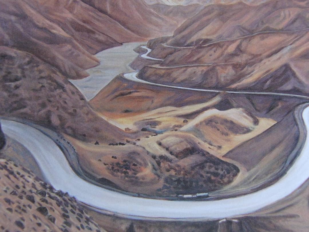 井上俊郎、【カイバル峠（ガンダーラへの道、パキスタン）】、希少な額装用画集より