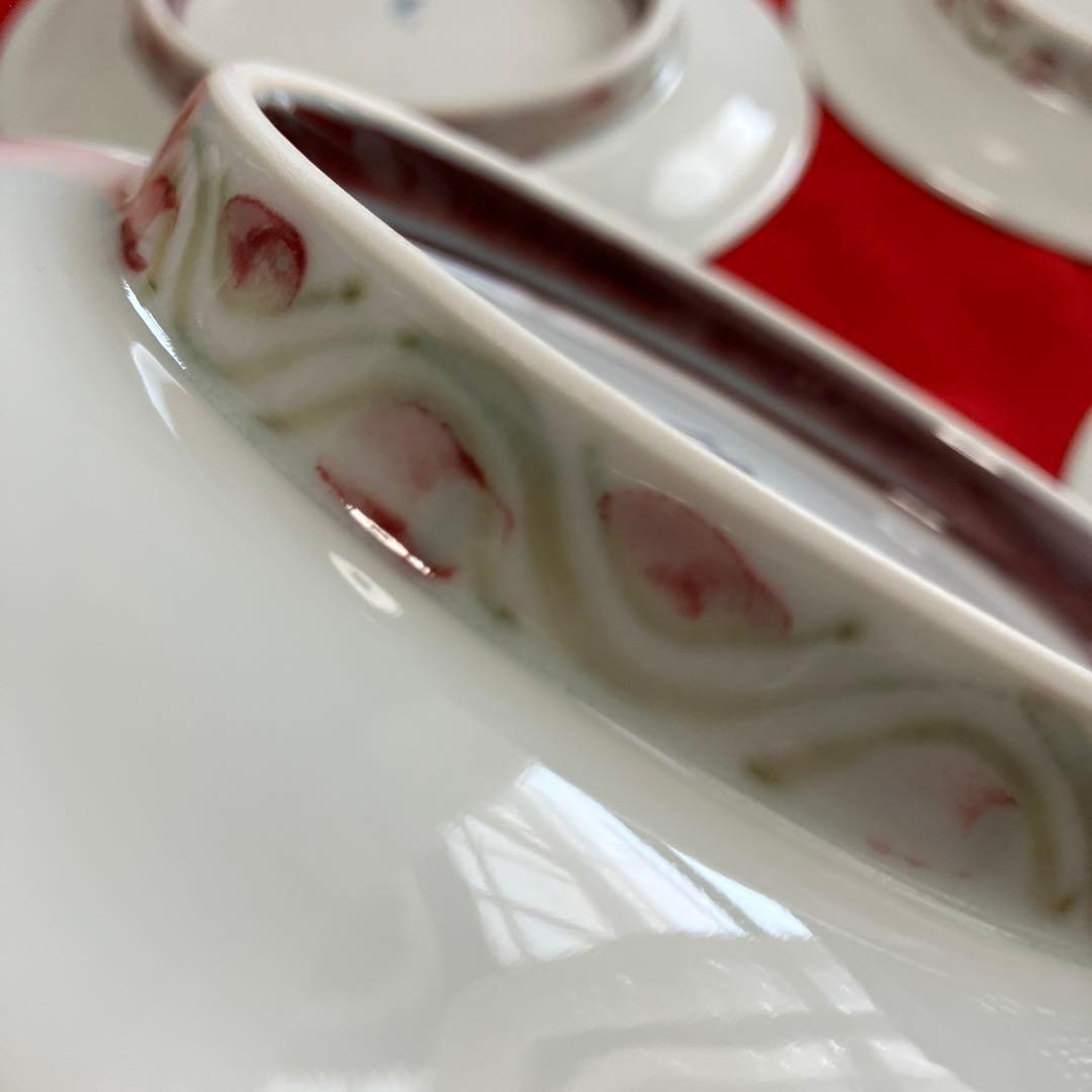 有田焼 一位窯 田中一晃作 釉裏紅（ゆうりこう) 高台中皿 5枚揃 - メルカリ