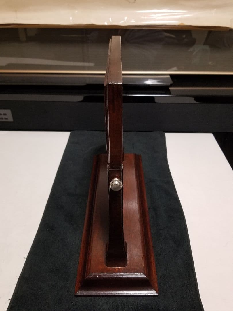 希少 廃盤 松本 民芸 家具 水目桜 テーブル ミラー 卓上 角形 鏡 銘有り