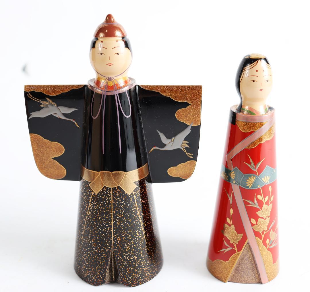 輪島塗 福久清一 立雛 雛道具 共箱