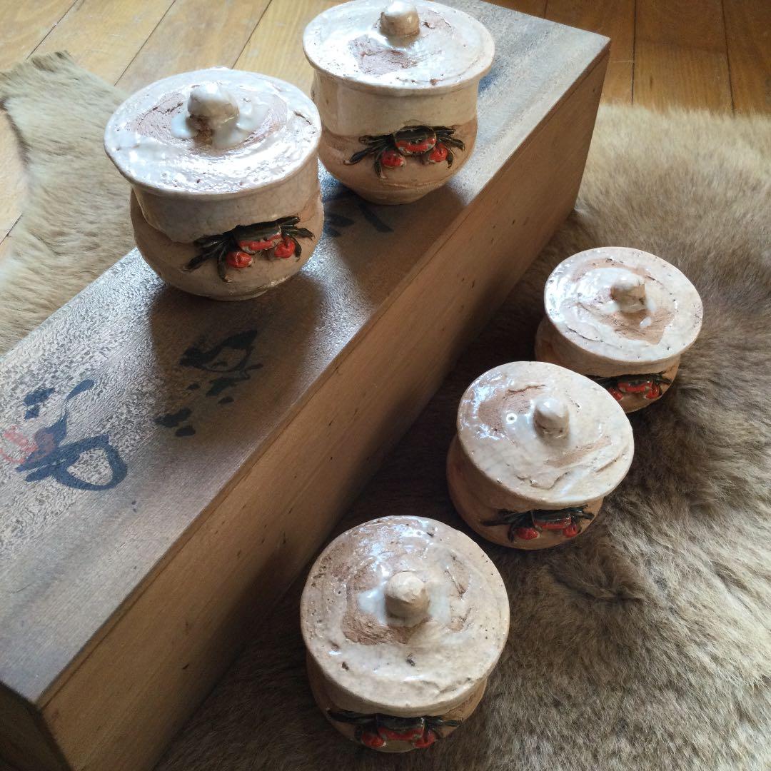 伊予　松山　楽山焼　茶器5客揃い