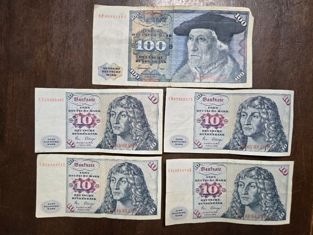 旧ドイツマルク紙幣 140マルク分 - メルカリ