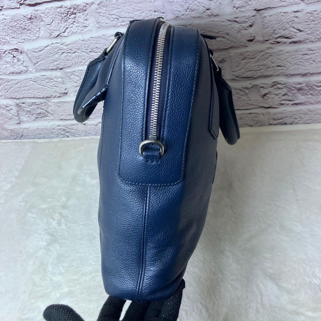 ダンヒル✨ベルグレイヴ グレインカーフレザー A4 ビジネスバッグ ネイビー