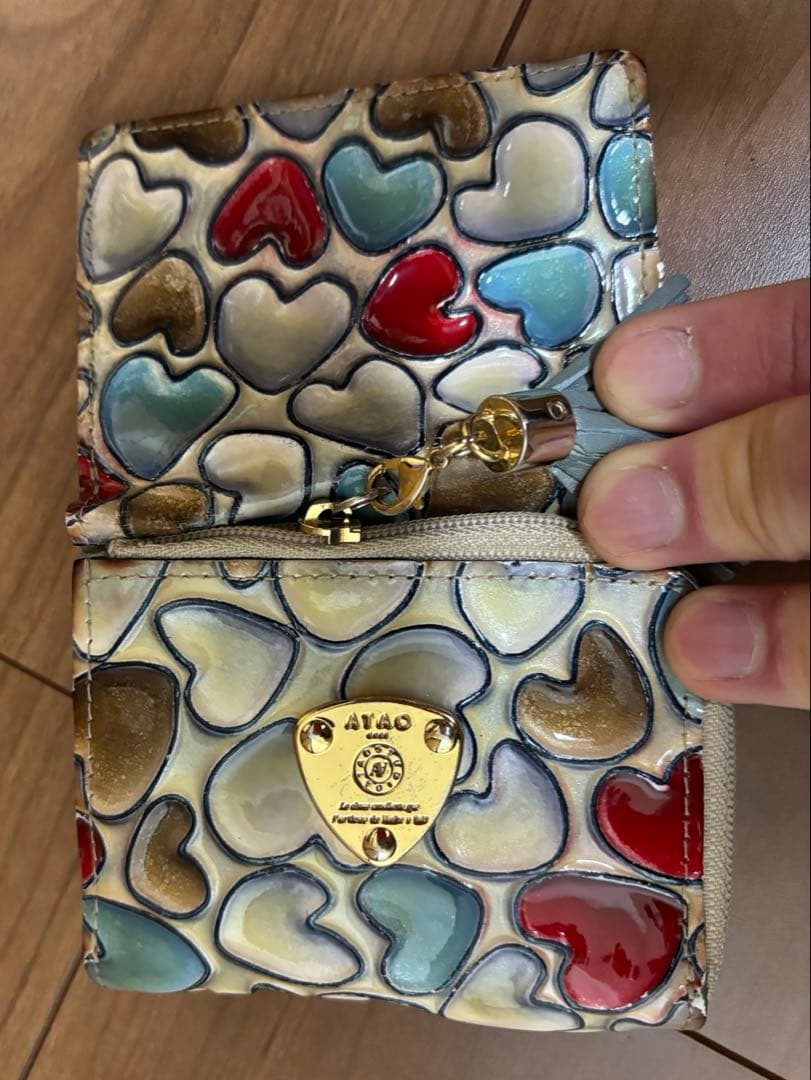 美品】アタオ ワルツ 折財布 ハッピーヴィトロ ハート ATAO ATAO