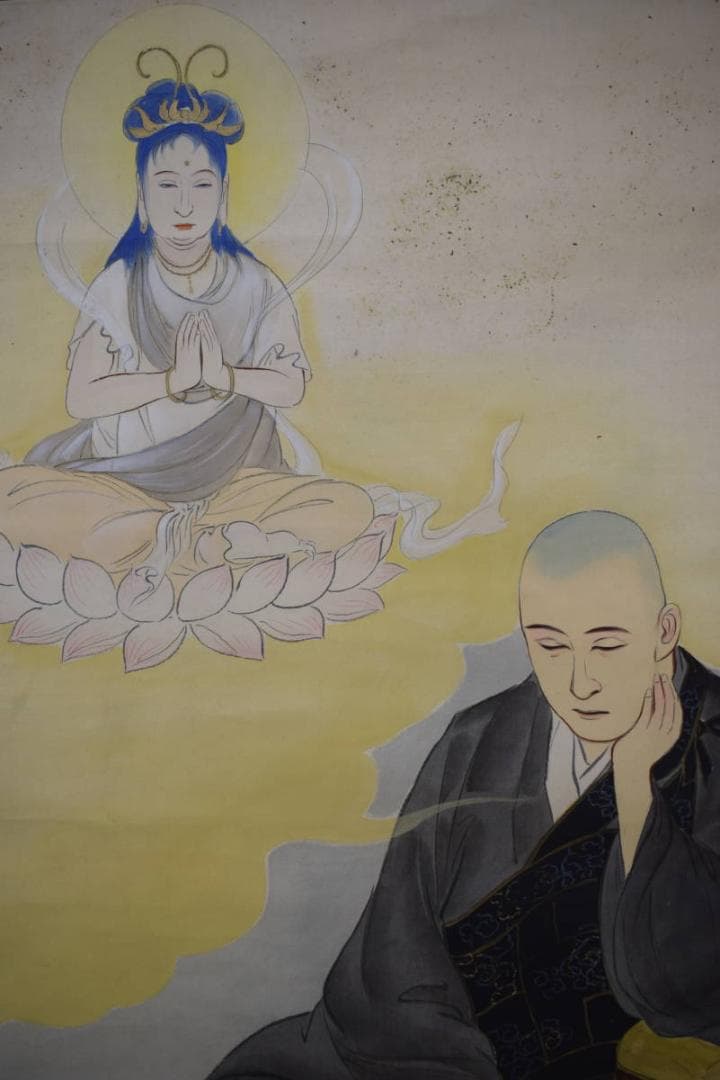 真作/観風/親鸞聖人/観音画賛/人物/大幅/布袋屋掛軸HK-78