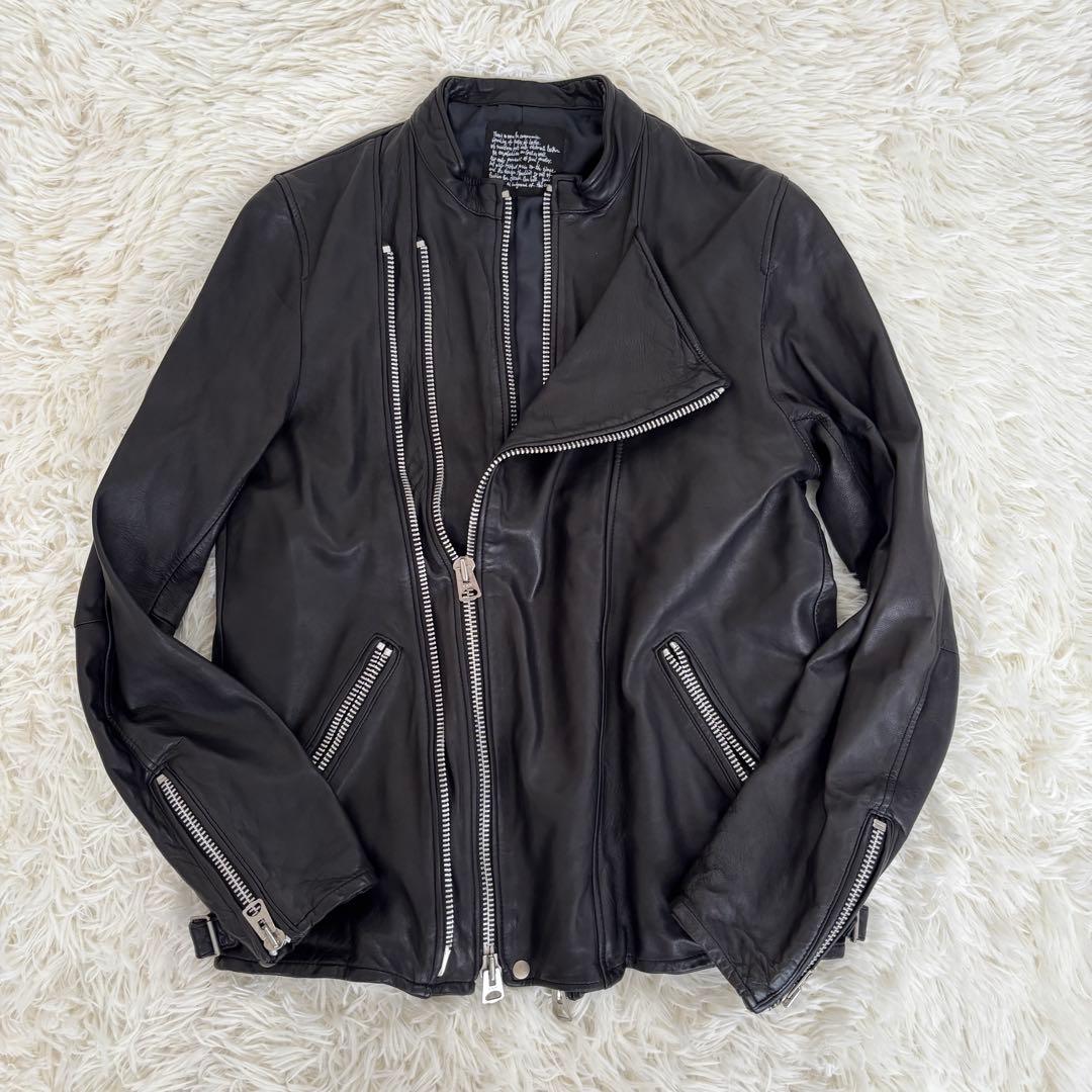 希少XL◎NANO UNIVERSE 羊革 ラムレザー 名作 シングルライダース 2025