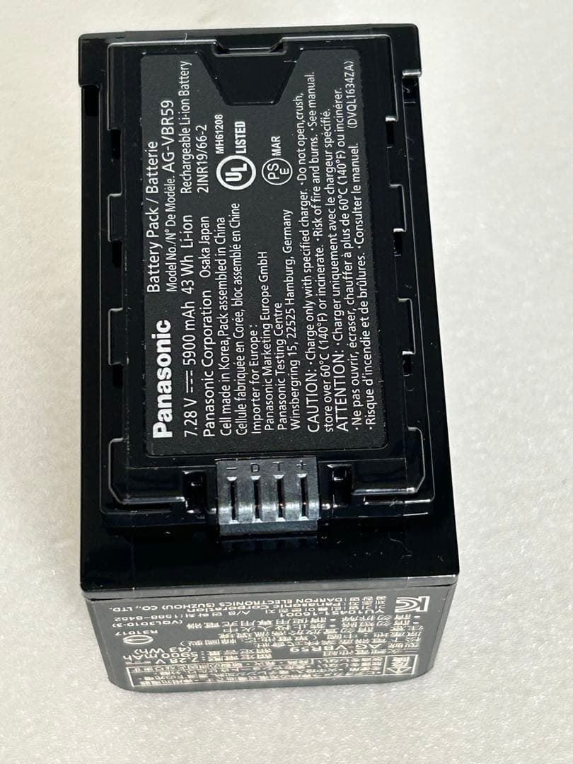 ①未使用 Panasonic HC-X2000用 バッテリー AG-VBR59