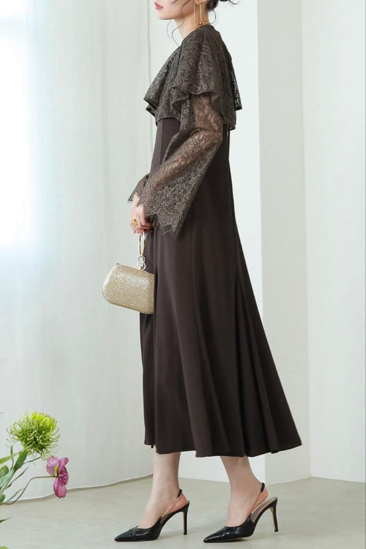 さ*た様 kana ドレス 参列ドレス お呼ばれドレス ボレロ付き ブラウン