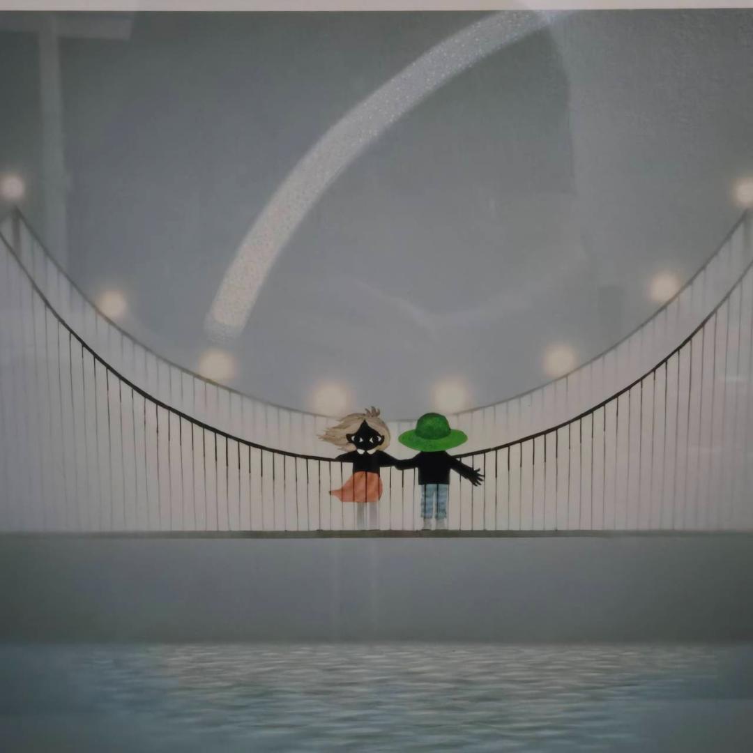 藤城清治　つり橋は僕のハープ　レフグラフ　直筆サイン　保証