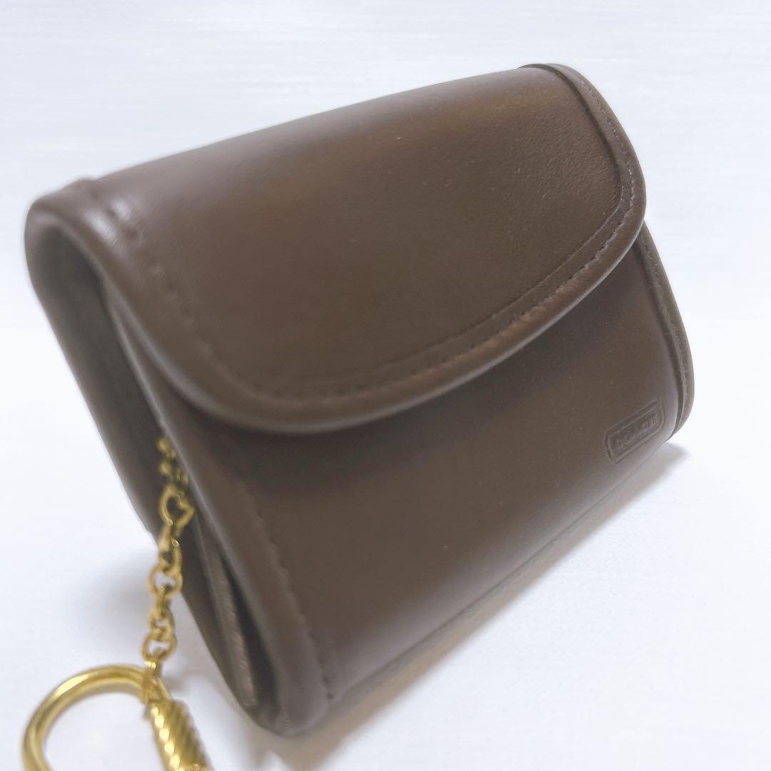 COACH✨オールドコーチ ケース キーリング付き レザー ダークブラウン