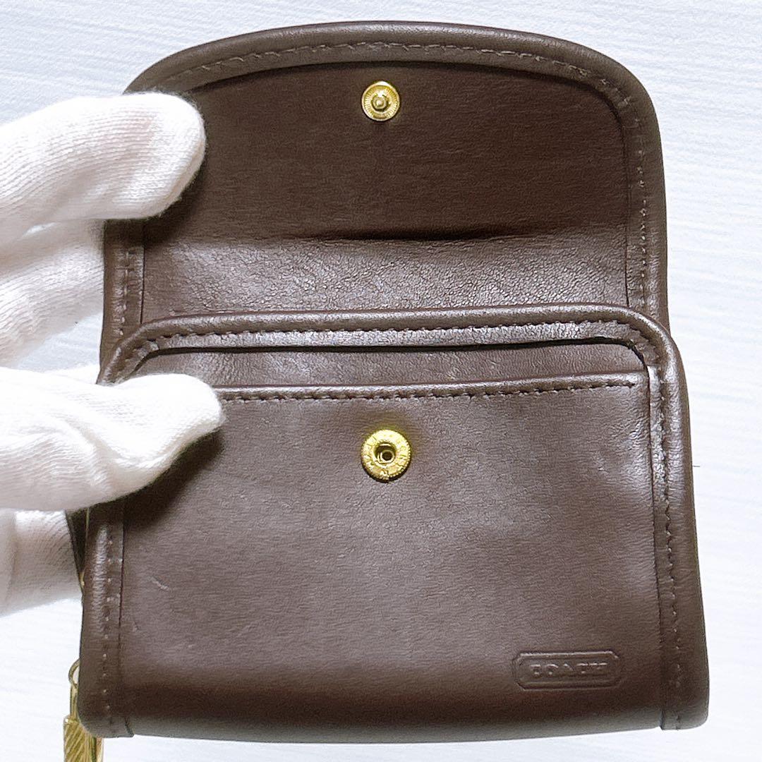 COACH✨オールドコーチ ケース キーリング付き レザー ダークブラウン
