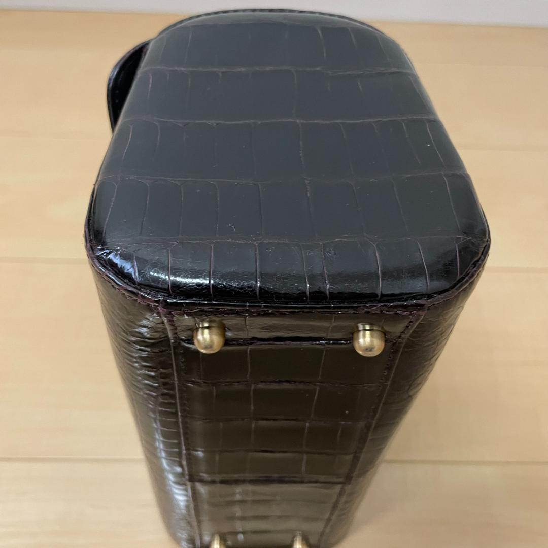 【極美品】JRA　クロコダイルハンドバッグ　ダークブラウン