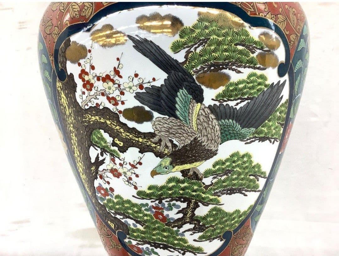 【美品 超大型】有田焼 金龍窯 博山作 飾壺 沈降壺 高さ約118cm 銘入り