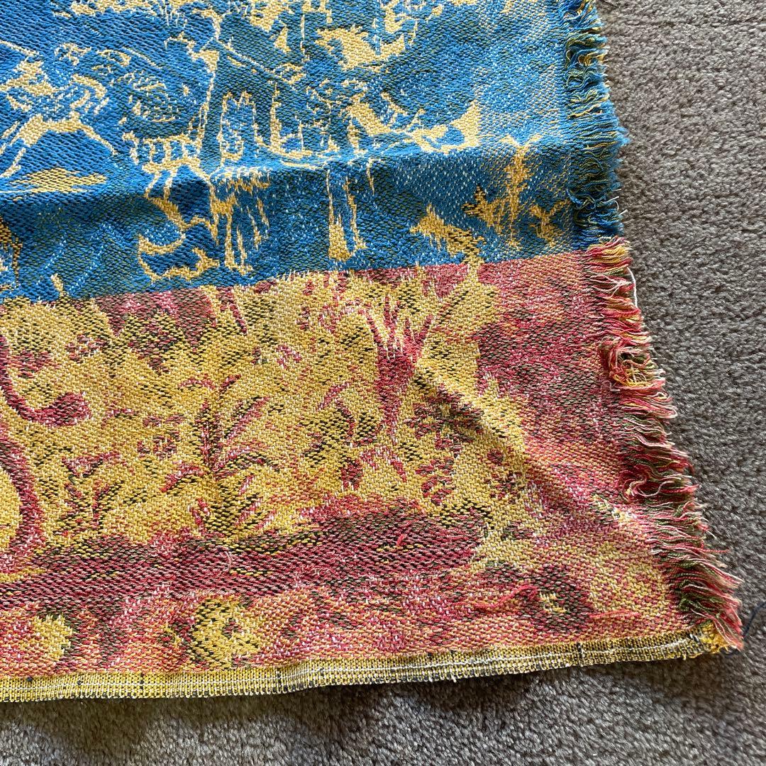 ゴブラン織 槍を持った騎士 ラグ タペストリー アンティーク