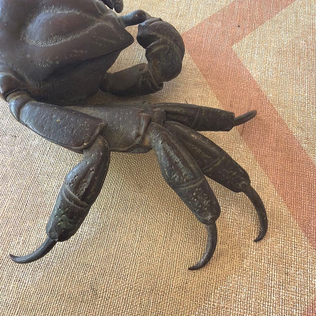 金属製 黒色カニ形状装飾品 江戸後期から明治の物