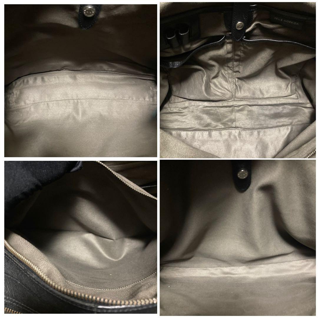 ペッレモルビダ　ビジネスバッグ　キャピターノ　2層　A4収納可　レザー　ブラック