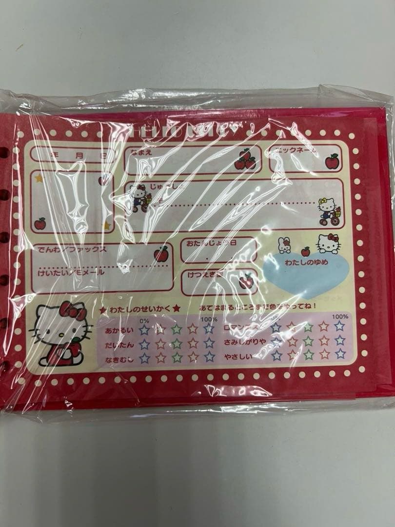 サンリオ ハローキティ レトロ サイン帳 赤 プロフィール帳 平成レトロ