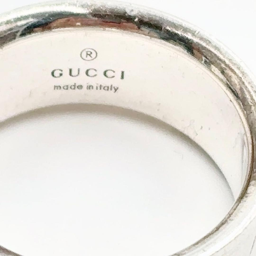 グッチ　GUCCI リング　ロゴ　黒文字　筆記体　約16号