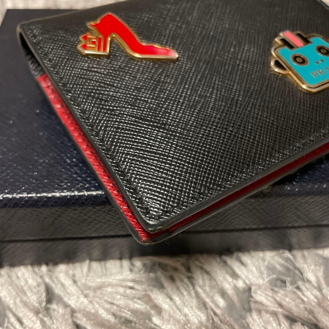 PRADA 二つ折り財布 サフィアーノレザー 黒