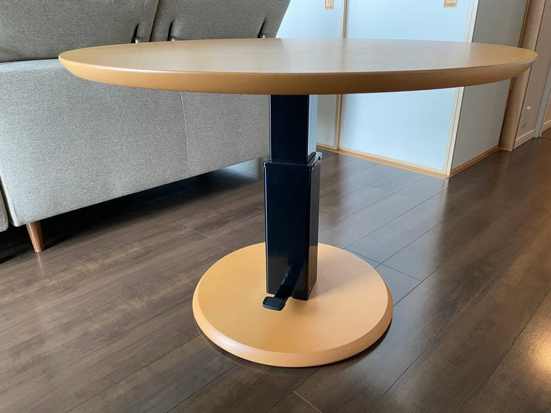 eve　大塚家具　無段階　昇降式　丸テーブル　園田産業