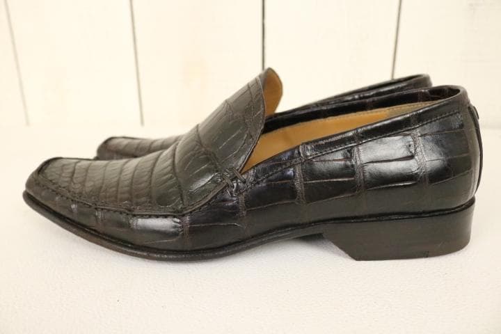 H*A様 【美品】☆ルイヴィトン：クロコ　ローファー　レザーシューズ　６　25.