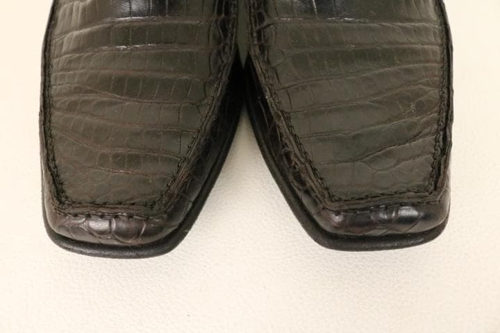 H*A様 【美品】☆ルイヴィトン：クロコ　ローファー　レザーシューズ　６　25.