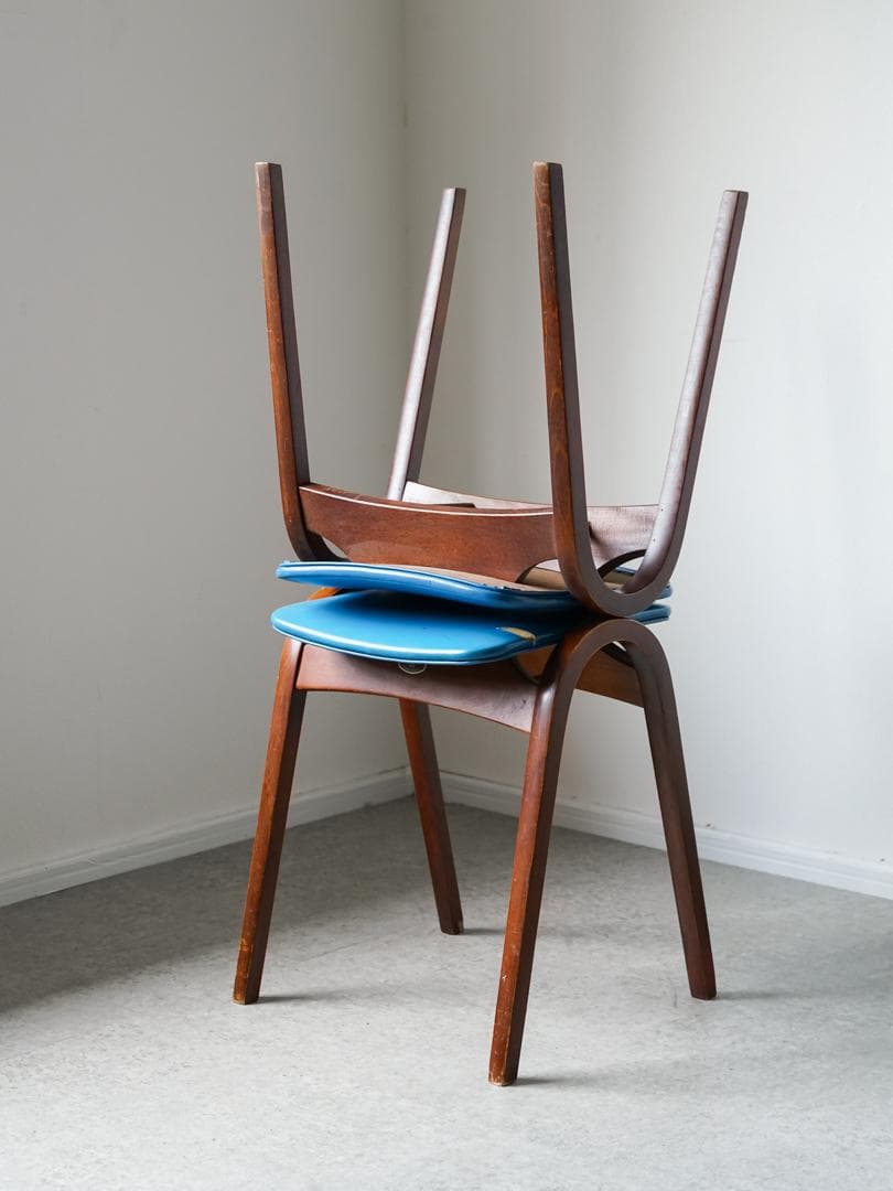 \"剣持勇\" 秋田木工 vintage スタッキングチェア スツール 2脚 古家具