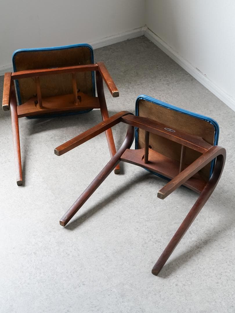 \"剣持勇\" 秋田木工 vintage スタッキングチェア スツール 2脚 古家具