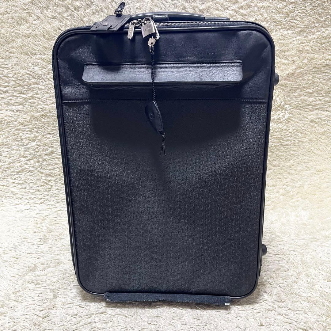 特大容量】LOEWE キャリーケース ビジネスバッグ 2way アナグラム 黒 かぎ