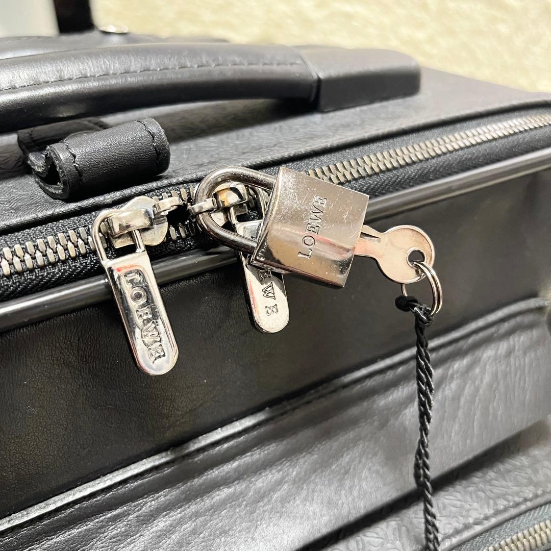 特大容量】LOEWE キャリーケース ビジネスバッグ 2way アナグラム 黒 かぎ