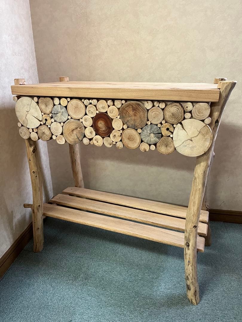 流木のサイドテーブルコーヒーテーブル引き出し付きチェストナイト