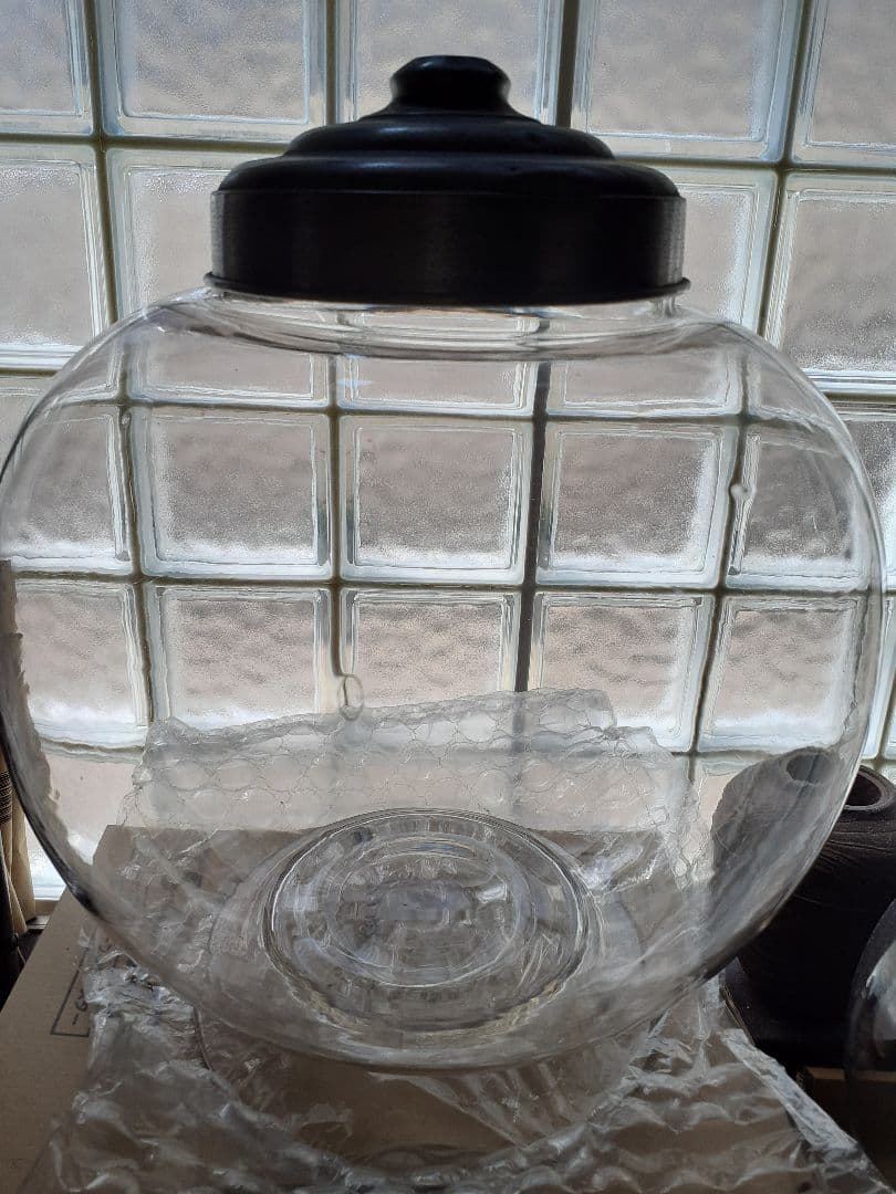 ビンテージ】気泡のたくさん入ったガラス海苔瓶・駄菓子瓶（蓋なし