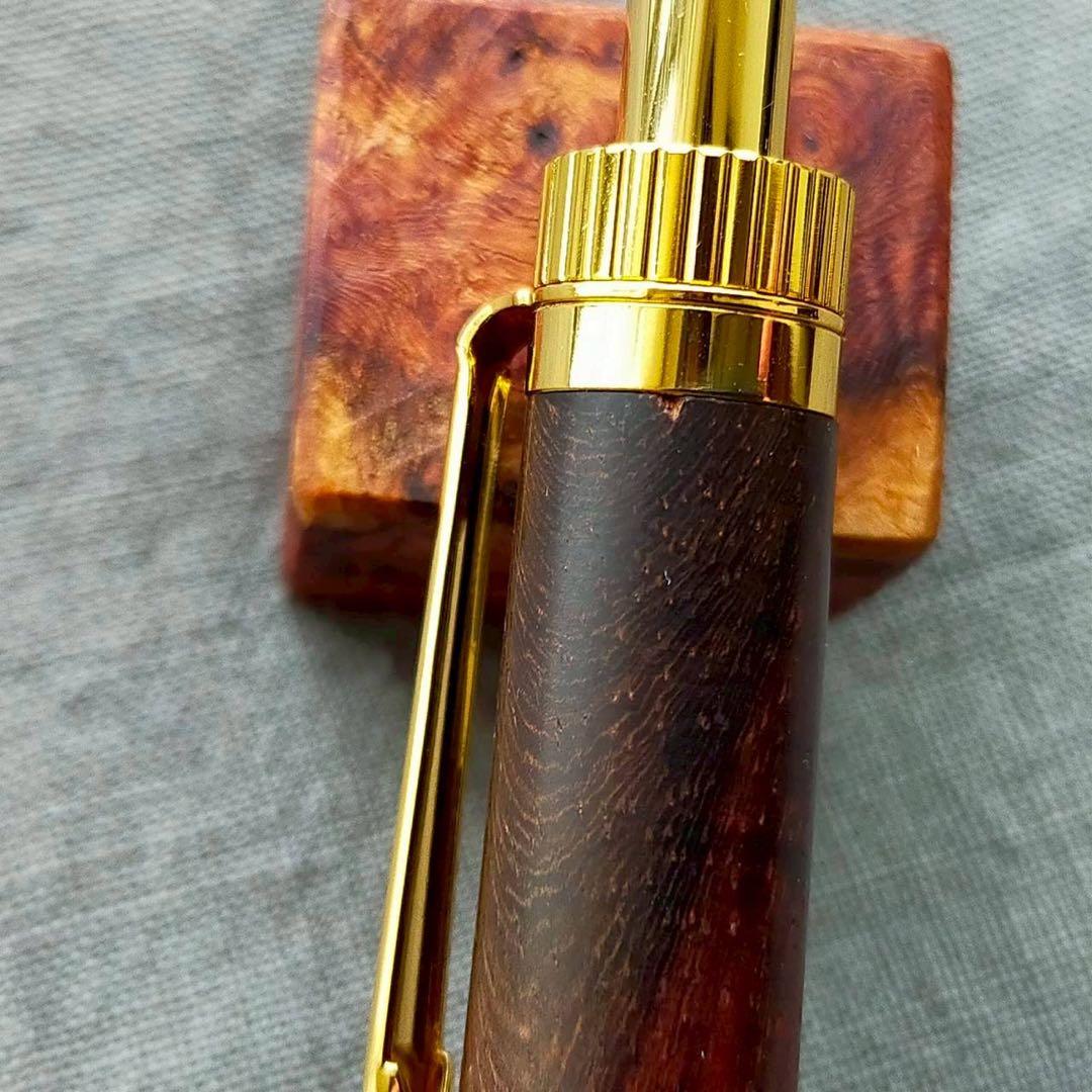 サイアミーズローズウッド　糸縮杢　ハンドメイド　木軸シャープペン　0.5mm